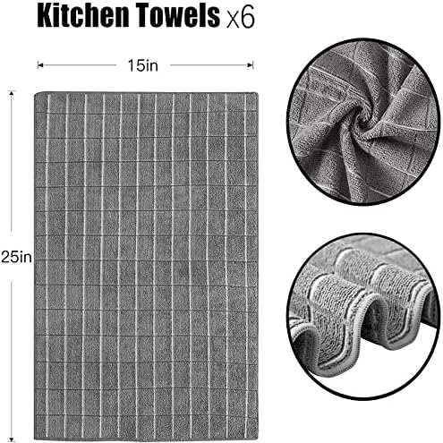 Toalhas de cozinha de microfibra vnoss, toalhas de prato absorvente super suave e sem fiapos,