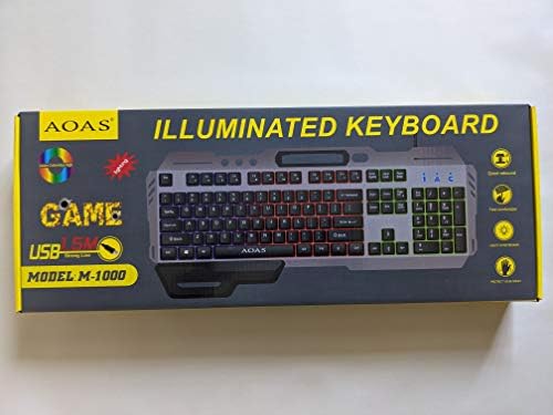 Modelo de teclado de jogo iluminado M-1000, design ergonômico, design à prova d'água e anti-esqui, suporte