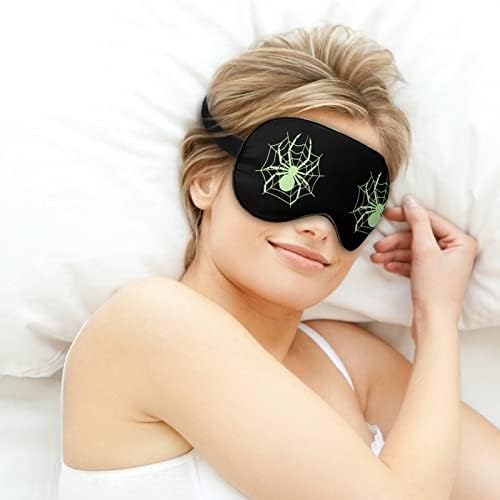Máscaras oculares macias da teia de aranha verde com cinta ajustável confortável para dormir para dormir