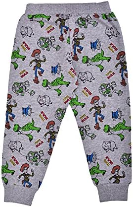 Conjunto de calças do Disney Boy's Rogger, calça de moletom atlética com impressão de Toy Story, Marinha/Gray
