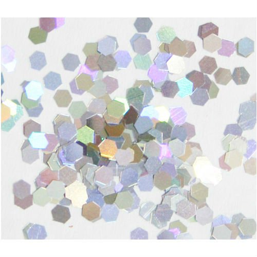 Zink coloril uil art spangles hexagon 3d prata 100pc.Cell Telefone Embelezamento