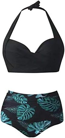 Teen Bathing Suits Bikini Halter Top Top Swimsuith Bikini Vintage Set Ruched dois ternos de natação
