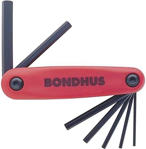 Bondhus 12587 Conjunto de GorillaGrip de 7 chaves dobráveis ​​hexágicas, tamanhos de 2-8mm