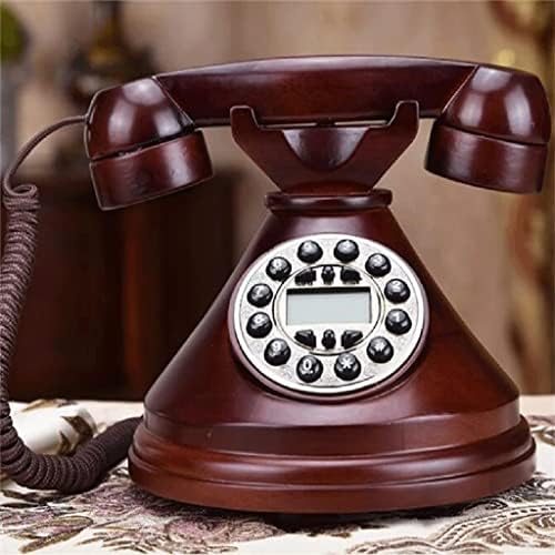 WYFDP Antique moda com moda retrô sólido telefone fixo fixo Antigo telefone fixo/redial/ID de chamadas