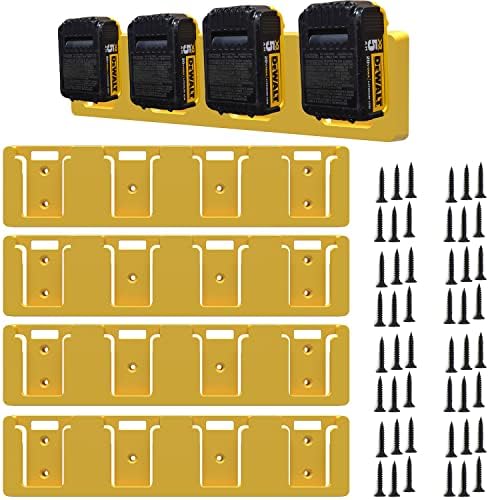 SZWJT-LV Battery Rack Compatível de Dewalt 20V Bateria, Monte Ferramenta de garagem a granel de 4