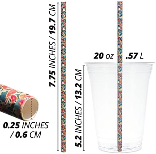 Palha amigável 300 pacote biodegradável de papel tem tema que bebe canudos, 7,75 x .25 Pacote de papel de palha de bebida - comemorar em grande estilo