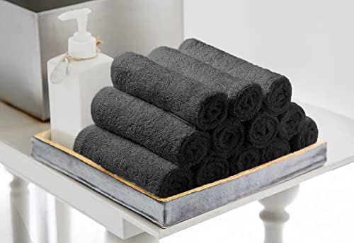 Toalhas Avalon Taneadas de algodão - a granel 12 x12 anel premium fiado de algodão, absorvente, toalhas de