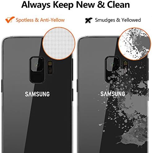 Caixa SNOSHO Galaxy S9 Clear, fino fino de pele macia Silicone flexível TPU TPU Lightweight Gel à prova de choque à prova de choques de proteção de proteção de proteção de proteção para Samsung Galaxy S9, Crystal Clear
