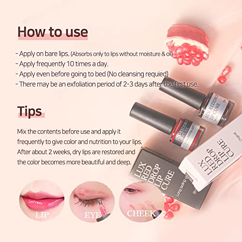 Shine Natural Lux Reddrop Lip Cure Gell Victoria, duradouro, | Brilho de manteiga | Tratamento do