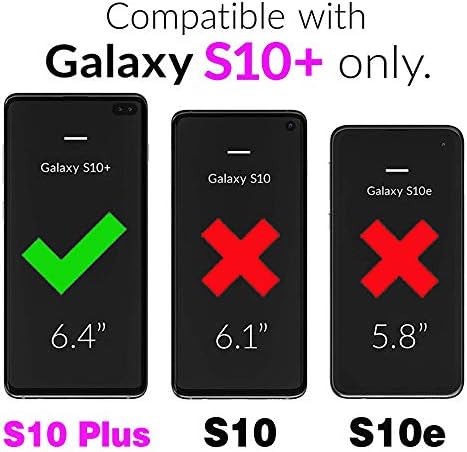 Compatível com a caixa da carteira Samsung Galaxy S10 Plus e Protetor de tela de vidro temperado Flip Card Acessórios de células Casos de telefone para GLAXAY S10+ Galaxies S10Plus 10s Edge S 10 10plus preto