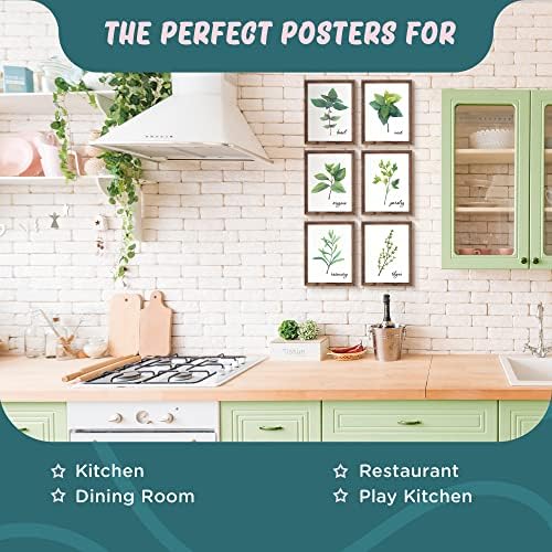 L&O Goods Kitchen Herb Decor Posters e impressões | Decoração de parede de flores verdes e de cozinha