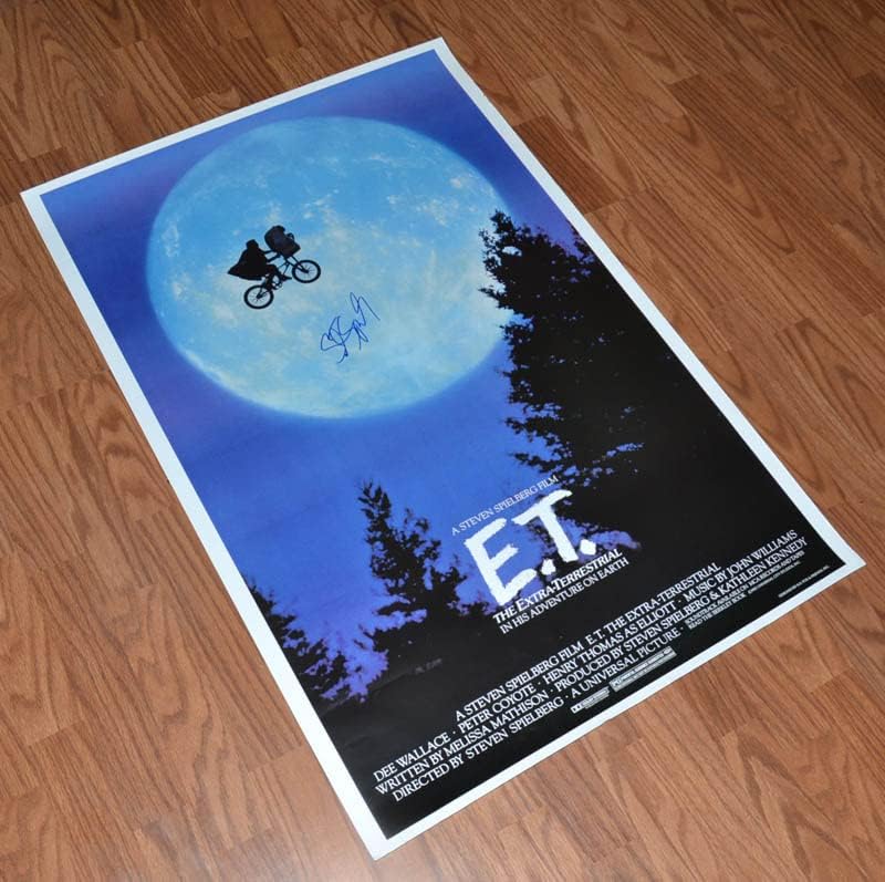 Assinado Steven Spielberg Autograph on E.T. Pôster vintage, COA, UACC, folha original de 27 x 40 1