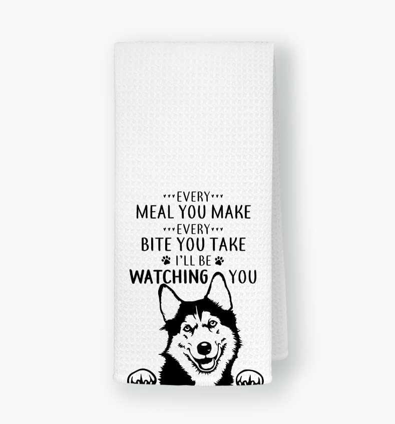 Qodung todas as refeições que você faz engraçado Husky macio absorvente toalhas de cozinha panos de prato