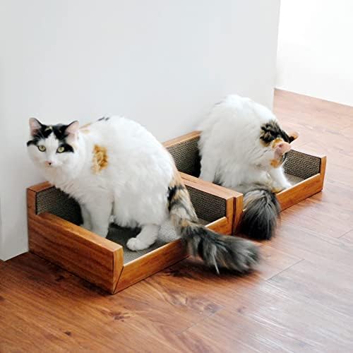TTCAT 2 Pack Cat Scratcher Fardboard, Cat Fardboard Pad para gatos internos, tábua de reciclagem durável