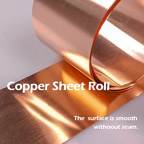 Ququyi Copper Metal Foil Roll 0,05mm × 100mm × 1000mm Folha de cobre Tira de cobre