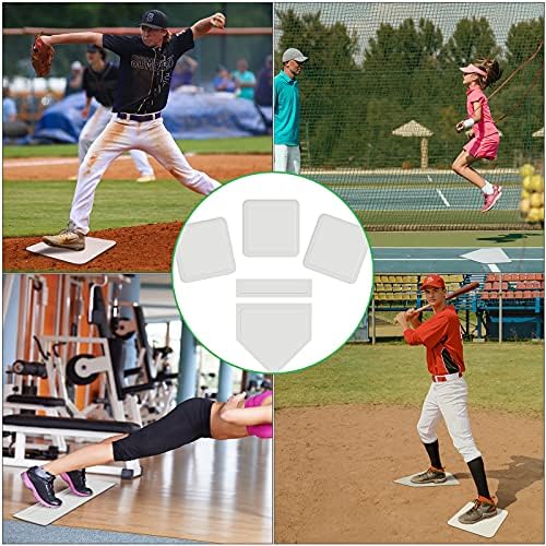 Conjunto de bases de beisebol Eupboron, 5 peças de beisebol e softball lançar base de borracha para crianças e adultos