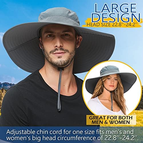 Hllman Super Wide Brim Hat-up Upf 50+ Proteção, Chapéu masculino/Mulher para pesca, caminhada, jardinagem, nylon