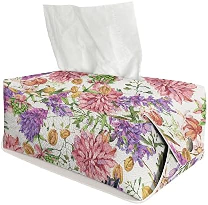 Caixa de lenço de tecido de flor de Gongbawa Capa de colmeira de couro de beija -flor tampas de lapidos