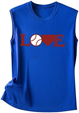 Cami Tank Trabalhe a blusa de ioga para mulheres sem mangas tripulantes de pescoço de beisebol amante de beisebol gráfico de coletes adolescentes