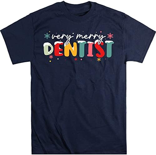 MOOBLA Camisa Dentista muito alegre, camisa de Natal do dentista, camisa do dentista de Natal, para dentista, camisa
