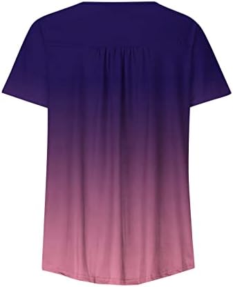 Camisas de henley para mulheres plus size hide belly tops de verão geometrias colorblock tunic top para blusa