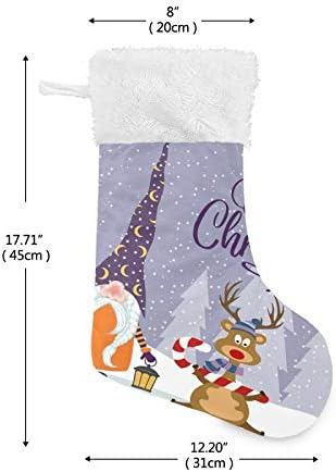 Alaza Christmas meias Gnome de Natal e renas 1 Classic personalizado Decorações de meia para férias de férias em família Decoração de festa 1, 17,7 '' '