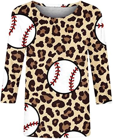 Camisas de manga 3/4 do Dia das Mães para Mulheres Mãe Baseball Tops