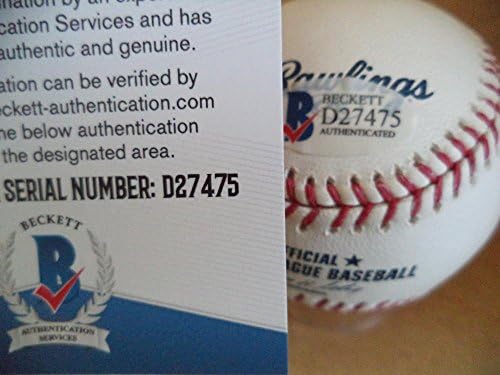 Ned Colletti Dodgers GM assinou autografado M.L. Baseball Beckett D27475
