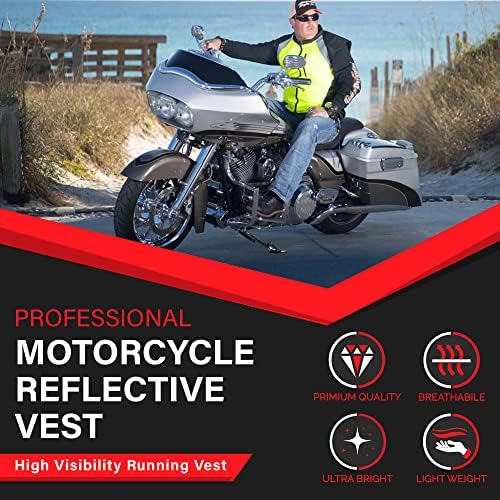 Colete de segurança de moto badass com bolsos. Colete refletivo para motocicleta para jaqueta de motocicleta.