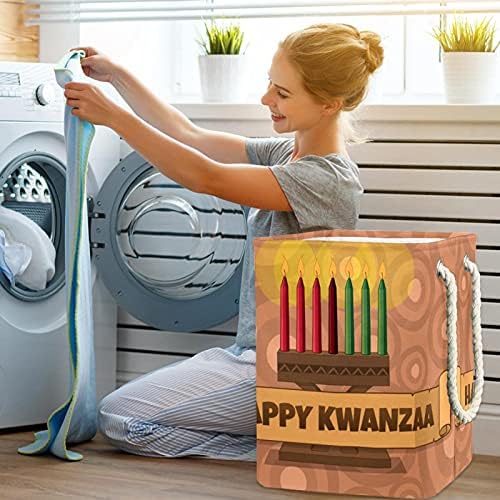 Homomer Laundry dificultou o vintage kwanzaa vela de lavanderia dobrável de lavanderia de lavagem de roupas de roupas de roupas para o quarto de banheiro dormitório