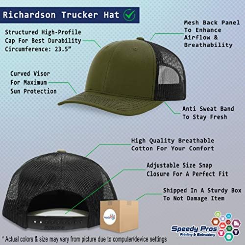Richardson Structured Mesh Trucker Hat Paramédico Um chapéu de bordado Snap um tamanho