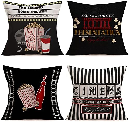 Capas de travesseiros de cinema de mehotop curtem a citação do cinema dizendo que o home theater