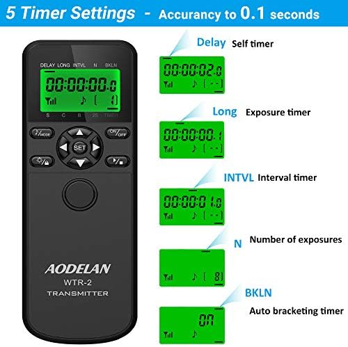 Controlador remoto do Timer Aodelan para Nikon Z6, Z7, D850, D810, D750, D700, D3, D4, D5, D3100, D5000,