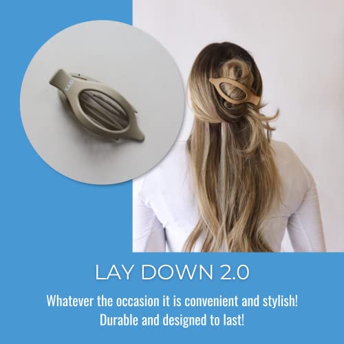 Garra de clipe de cabelo Kaxi- Laydown 2.0 - Perfeito para cabelos grossos e finos | Dentes de clipe forte