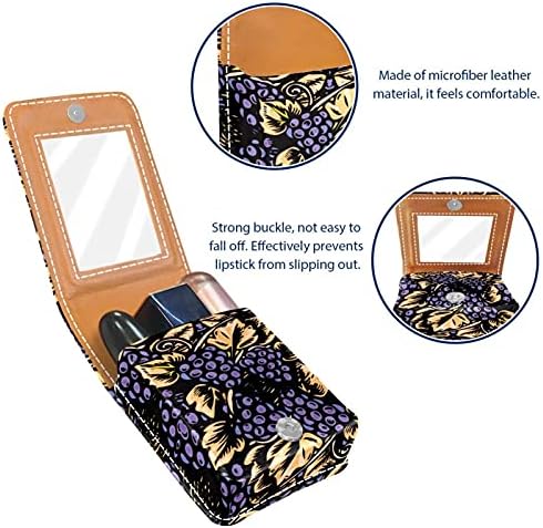Uva vintage uva roxa lips bipick capa portátil saco de maquiagem de batom de viagem de batom de viagem