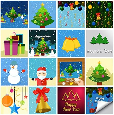Hemoton 16 folhas DIY e Peel Claus Bell xx.cm de móveis decorativos adesivos azulejos de natal de natal