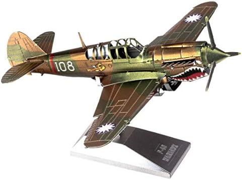 Metal Earth Fascinations P-40 Warhawk 3D Model Model Kit Pacote com pinça