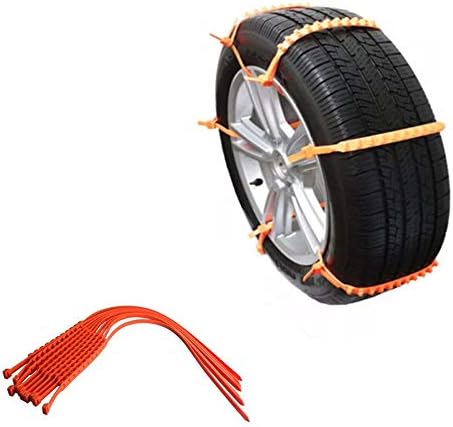 Universal 10pcs laranja prática pneu de neve de neve carruagem pneu de roda de correntes antiskídeos correntes