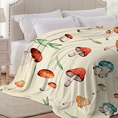 Comida fofa cogumelos cobertores de flanela macia de flanela leve lança personalizada arremessos de cama de cama