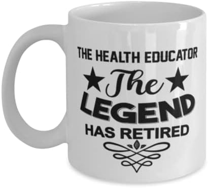 Educador de saúde Mug, The Legend se aposentou, idéias de presentes exclusivas para educador de saúde,
