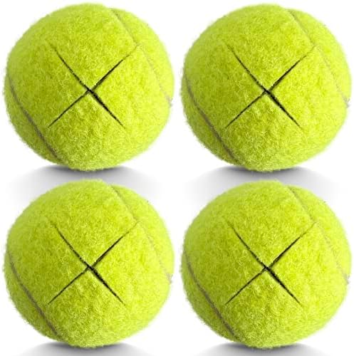 Bolas de tênis pré -put de pacote Hiballball 4 para caminhantes, bolas de tênis para cadeiras, acessórios