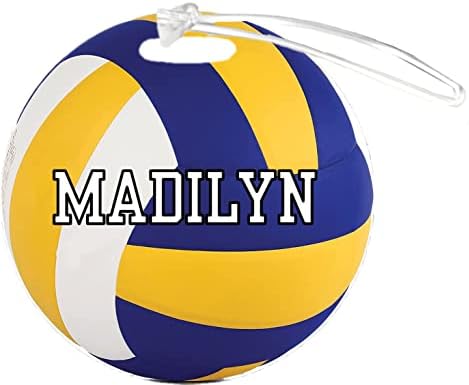 Volleyball Madilyn personalizável 4 polegadas reforçado com bagagem de bagagem de bagagem Adicione qualquer número ou qualquer nome de equipe