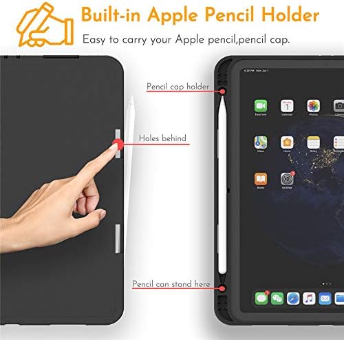 HEPIX iPad Pro 12.9 CASE Marble verde 4º Caso de 3ª Geração 2020 2018 com o porta-lápis, o cano