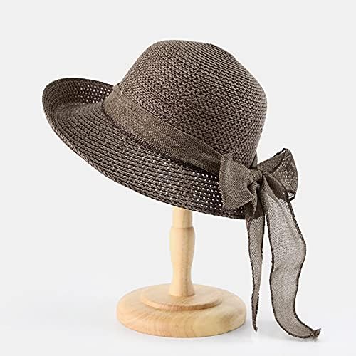 Chapéus de palha de verão para mulheres largo de verão de verão chapéu de sol pequeno lasa fresca de férias