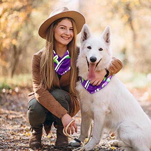 2 pacote de cachorro bandana menina menino babador lenço cachorro cachorro lenço de bandana lavável acessórios para cães gatos de cachorro de cachorros pequenos pequenos, padrão de berinjela de vegetais, padrão roxo