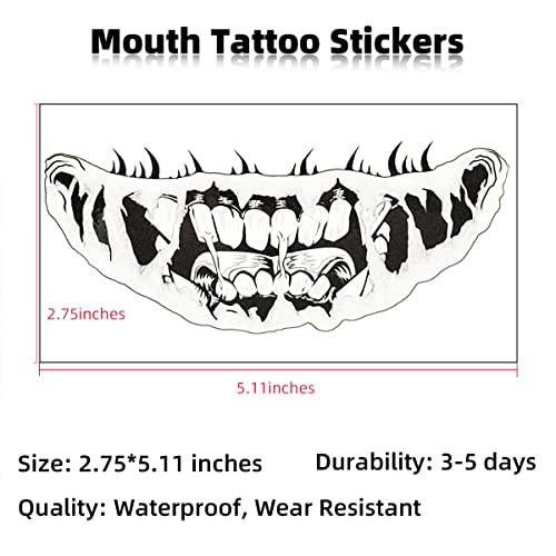Halloween Tattoos Tattoos Tattoo de Tatuagem de Tatuagem Black Palhaço Lip Decoração Diy Big Boca Fake Tattoos