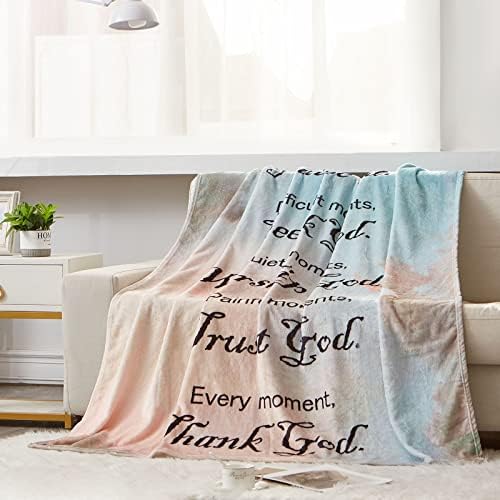 BOOPBEEP CURA PERMELHO COM pensamentos inspiradores e orações- Religioso Cobertor de cobertor inspirado