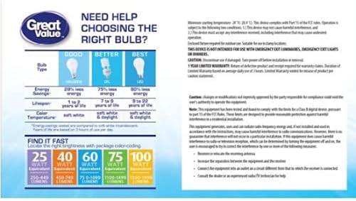 Grande valor LED 9 watts 60 watts equivalente a dia de luz do dia lâmpadas, 12 contagem, 739730