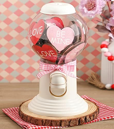 Decoração de bandeja em camadas, máquina de gumball branca, Mini Gumball Diy com Conversa Hearts Jar Filler