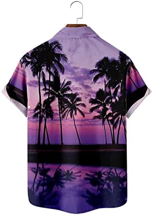 Camisa havaiana masculina mangas curtas de botão estampado elegante camisetas de verão de verão